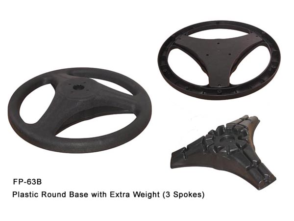 FP-63B Plastic Round Base with Extra Weight (3 Spokes)