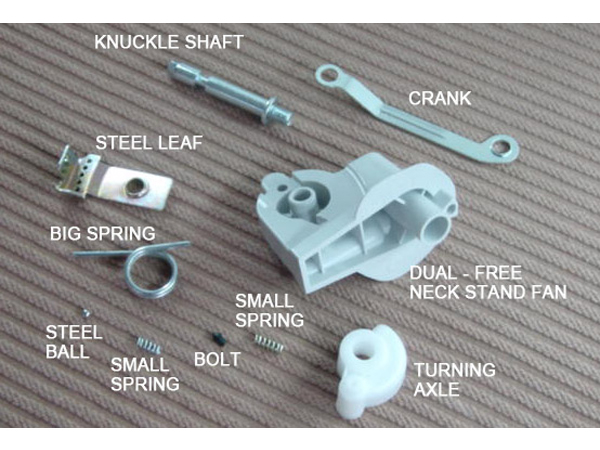 FP-23 DUAL FREE NECK - STAND, DESK Or WALL FAN CRANK, KNUCKLE , STEEL LEAF, BIG 